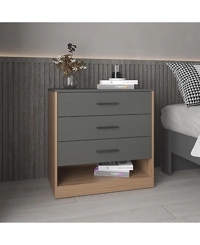 flynama Modern 6 Drawer Dresser Engineered Wood Cabinet Handle Free for Bedroom Living Room Closet