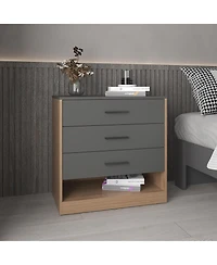 flynama Modern 6 Drawer Dresser Engineered Wood Cabinet Handle Free for Bedroom Living Room Closet
