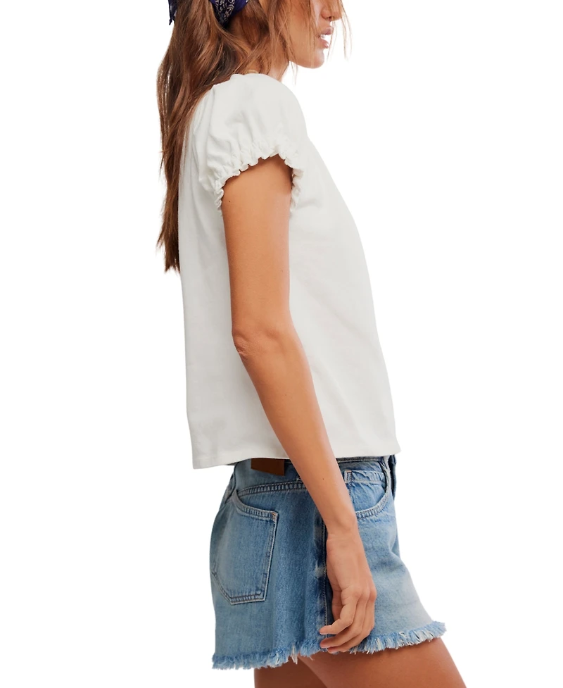 Free People Women's Issa Short-Sleeve Scoop Neck Top