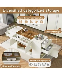 flynama 6 Drawer Contemporary Dresser Rolling Cabinet for Bedroom Home Furniture With Spacious Drawers Easy Assembly Durab