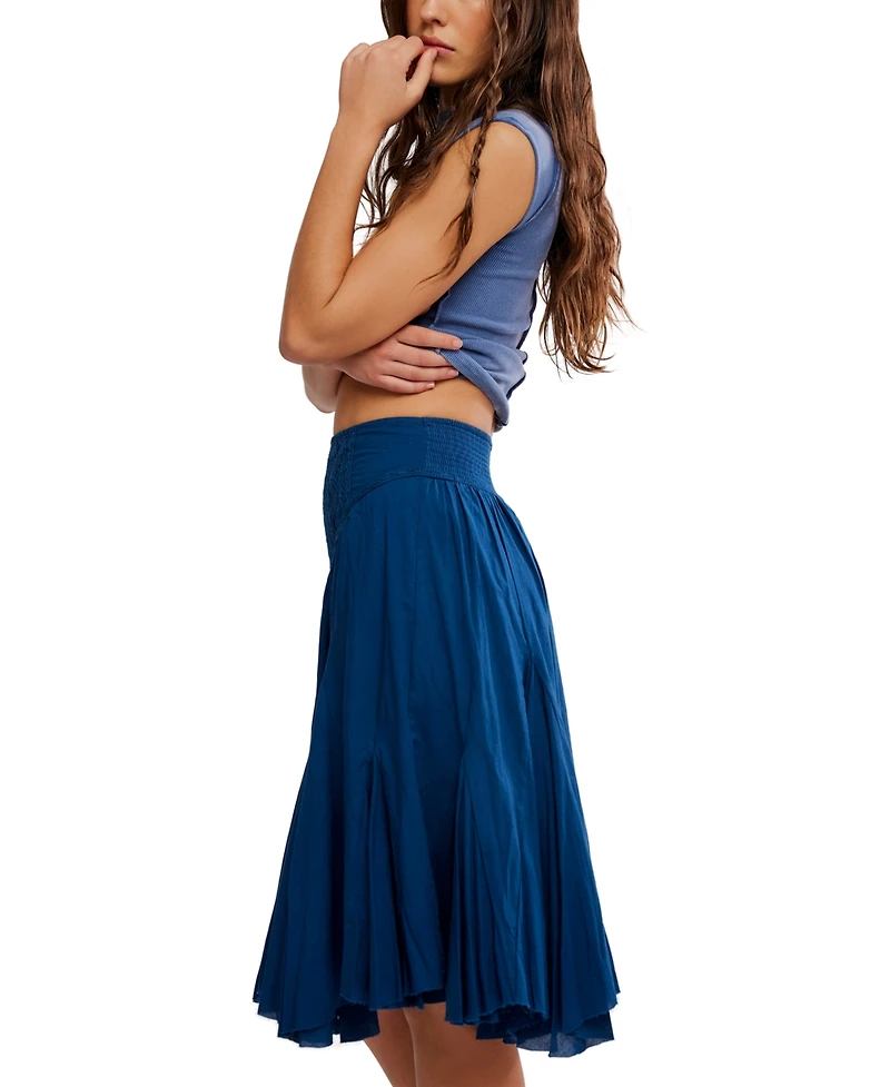 Free People Women's Frida Godet Pull-On Midi Skirt