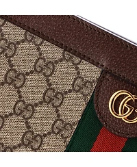 Pre-Owned Gucci Small Ophidia Chain Shoulder Bag Gg Coated Canvas