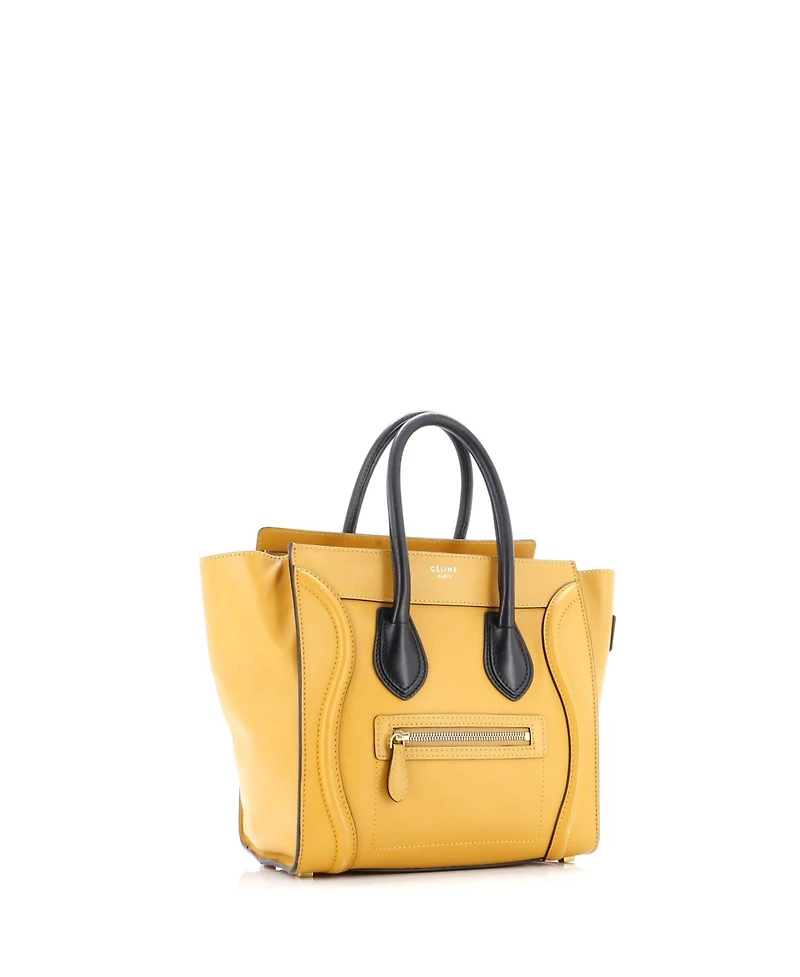 Pre-Owned Celine Micro Bicolor Luggage Bag Leather