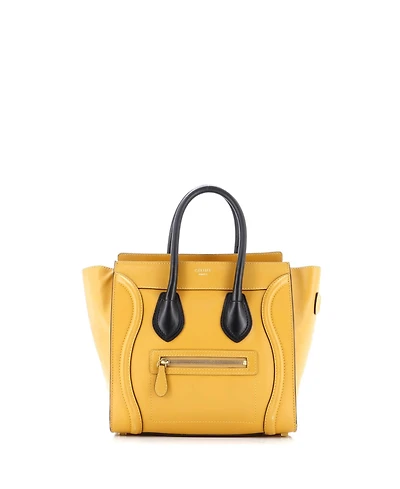 Pre-Owned Celine Micro Bicolor Luggage Bag Leather