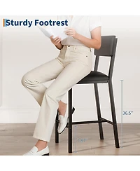 gaomon 3-Piece Counter Height Dining Table Set with 2 Upholstered Bar Stools