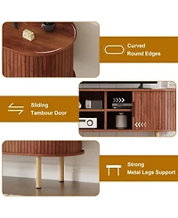 gaomon 47 inch Tv Stand for Up to 80 Inch Tv, Media Console with Sliding Doors and Storage, Modern Wood Entertainment Center for Living Room, Bedroom