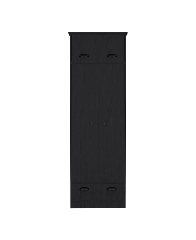 flynama Armoire with 1 Drawer 1 Hinged Drawer Handles Hanging Rod