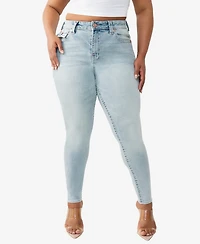 True Religion Plus Mid-Rise Skinny Big T-Flap Jeans