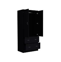 flynama Edie Armoire for Bedroom with Hanging Rod Lower Drawer Upper Shelf