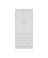 flynama Taly 2Doors 2Drawers Armoire 70.9inch High Laminated Particle Board Bedroom Storage Cabinet Organizer