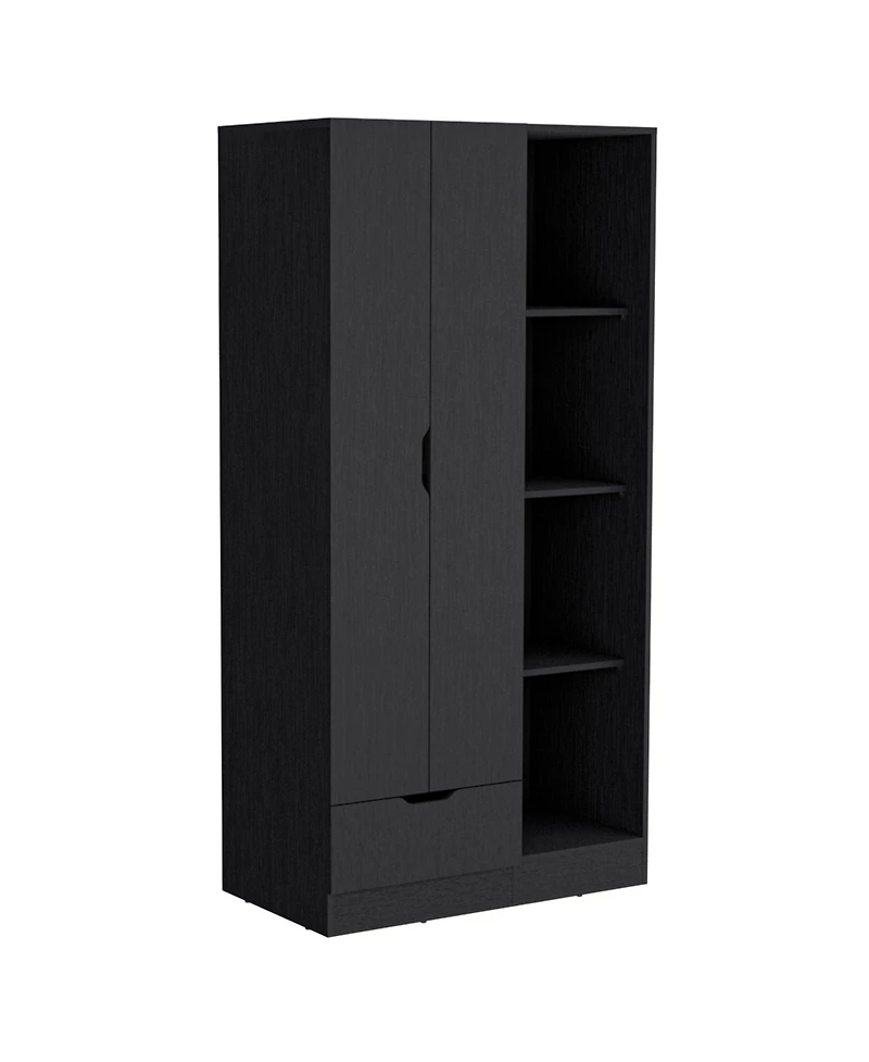 flynama Armoire 71 Inch High with 1 Drawer 4 Tier Open Shelves and 2 Doors