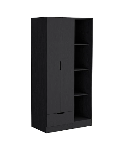 flynama Armoire 71 Inch High with 1 Drawer 4 Tier Open Shelves and 2 Doors