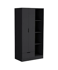 flynama Armoire 71 Inch High with 1 Drawer 4 Tier Open Shelves and 2 Doors