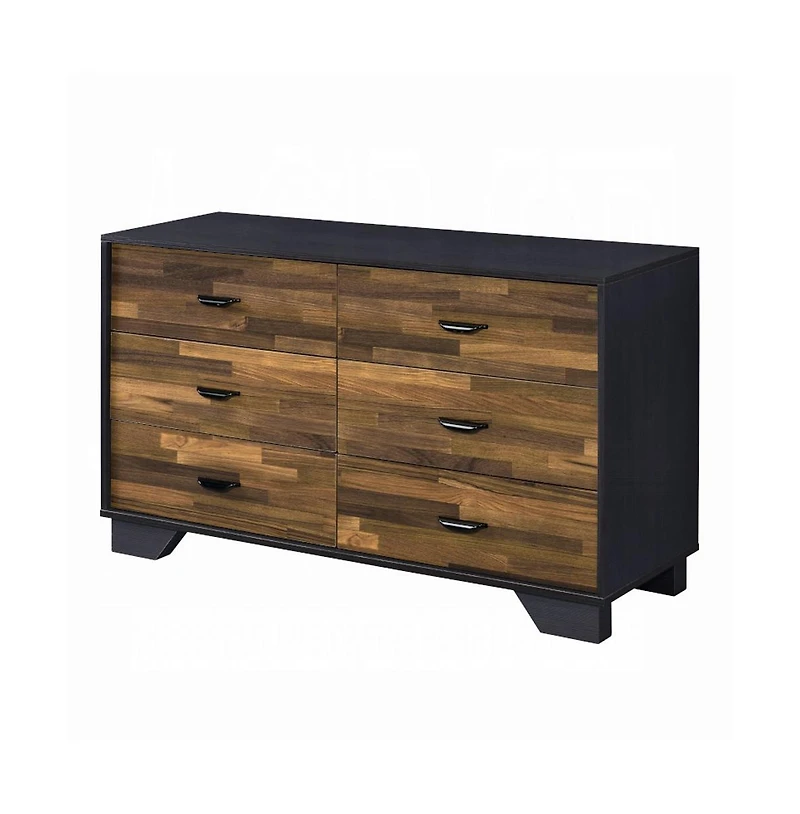flynama Contemporary 6 Drawer Dresser with English Dovetail Construction