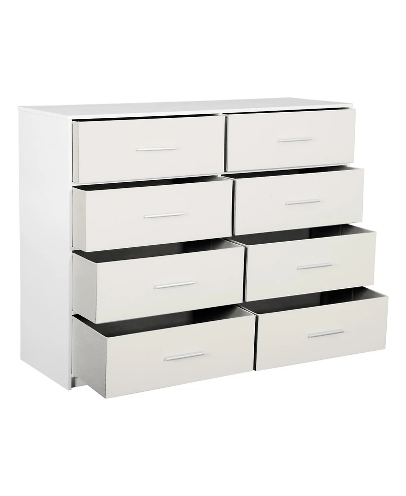 flynama Modern 4 Drawer Dresser Mdf Cabinet with Wheels for Bedroom Living Room Entryway