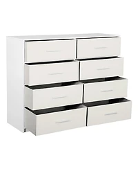 flynama Modern 4 Drawer Dresser Mdf Cabinet with Wheels for Bedroom Living Room Entryway