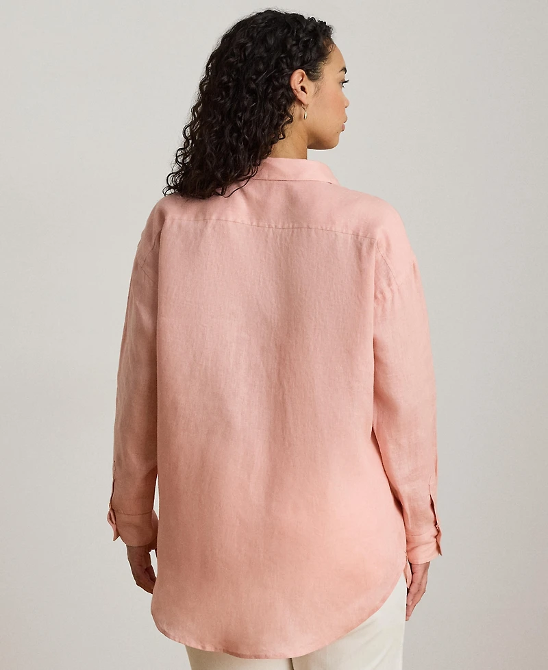 Lauren Ralph Plus Eyelet-Logo Shirt