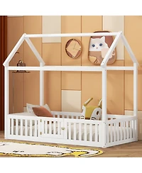 flynama Wood House Bed Fence Door