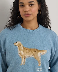 Lauren Ralph Plus Intarsia-Knit Golden Retriever Sweater