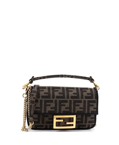 Pre-Owned Fendi Mini Baguette Nm Bag Zucca Canvas