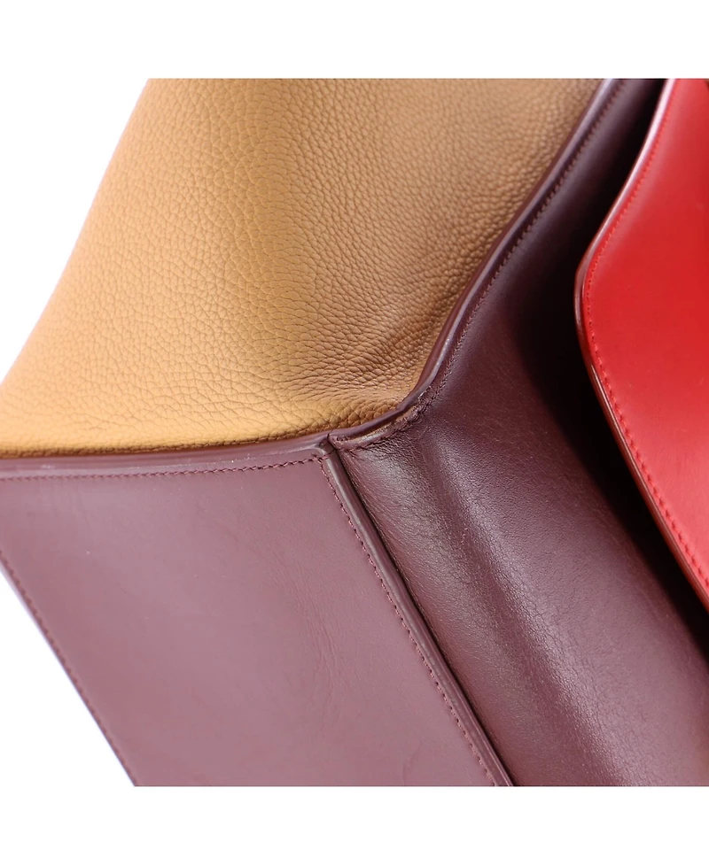 Pre-Owned Celine Small Bicolor Trapeze Bag Leather