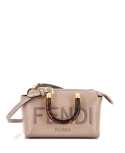 Pre-Owned Fendi Mini Logo By The Way Top Handle Bag Embossed Leather