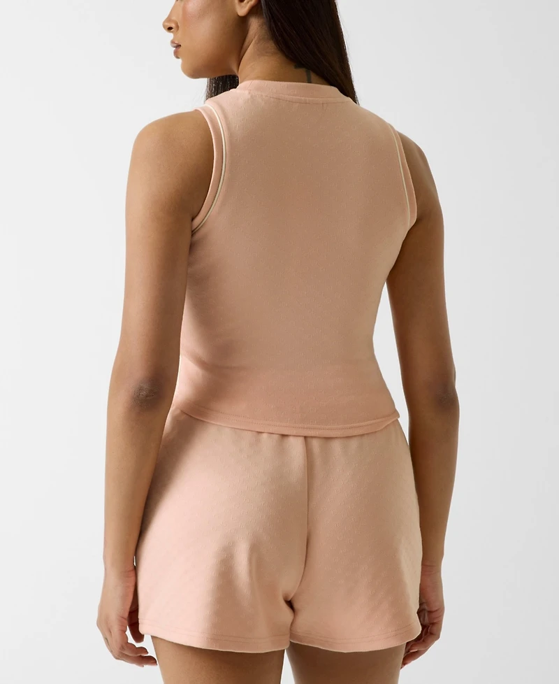 Guess Women's Round Neck Sleeveless Crop Top