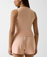 Guess Women's Round Neck Sleeveless Crop Top