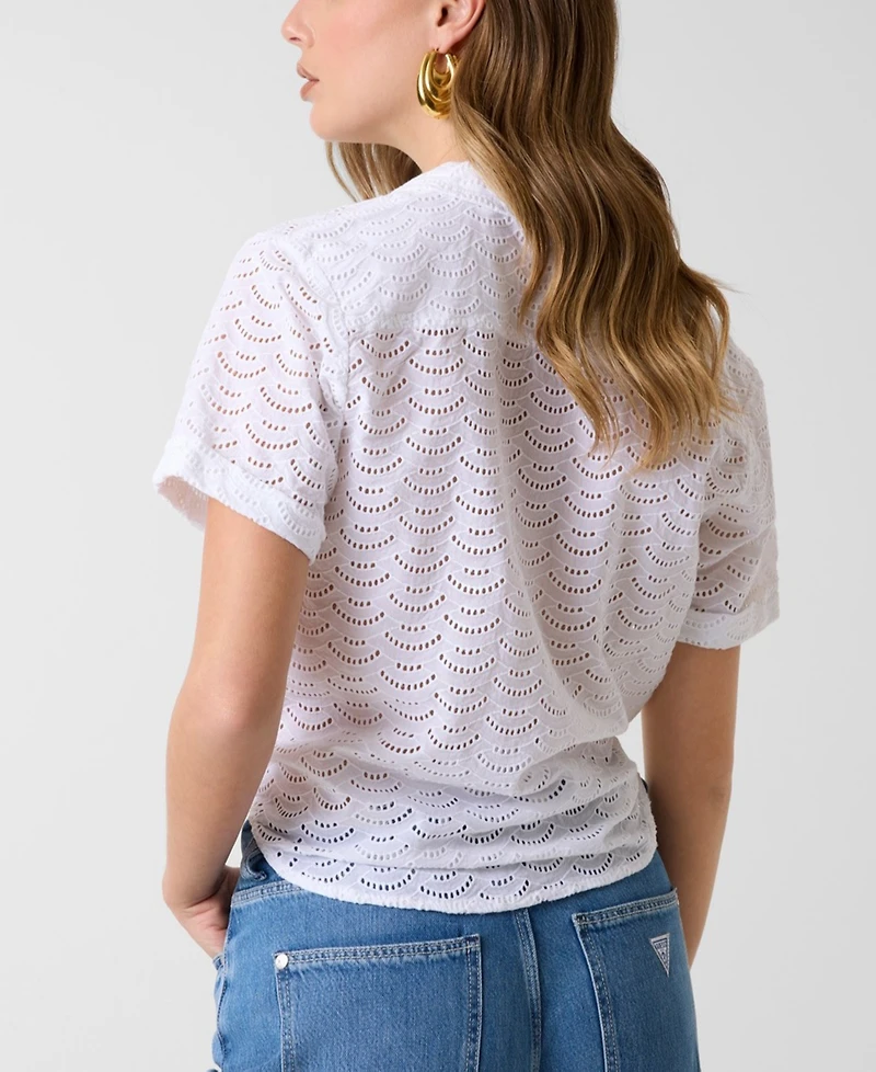 Guess Women's Short-Sleeve Collared Shirt