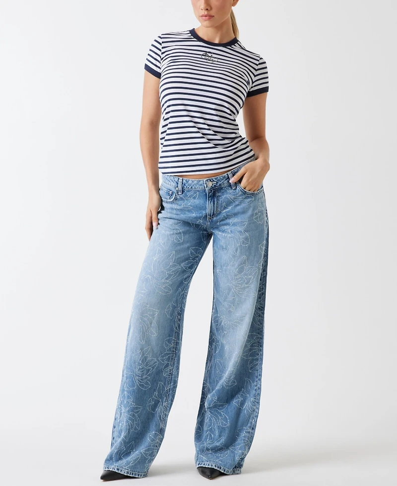 Guess Women's Low-Rise Wide-Leg Baggy Jeans