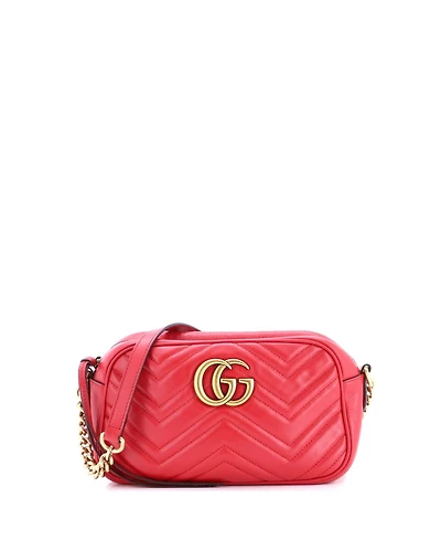 Pre-Owned Gucci Small Gg Marmont Shoulder Bag Matelasse Leather