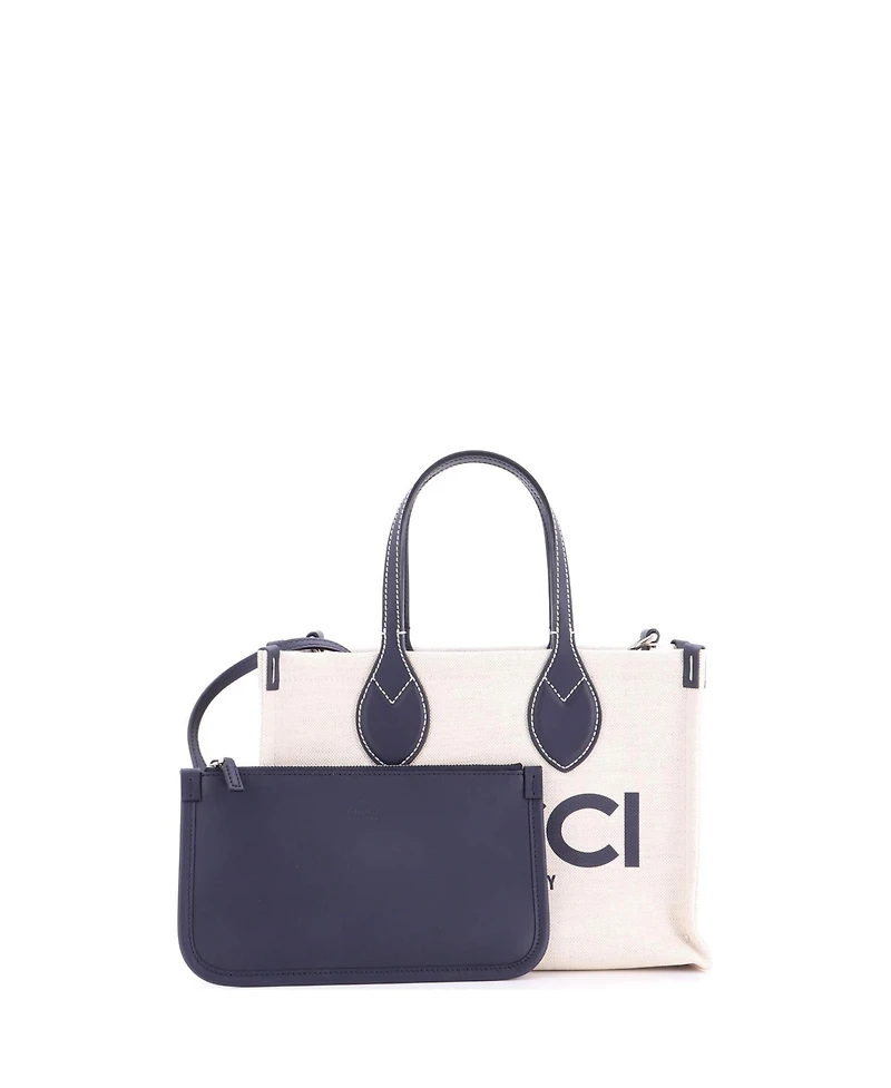 Pre-Owned Gucci Small Logo Shopper Tote Printed Canvas