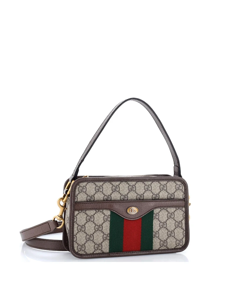Pre-Owned Gucci Small Ophidia Top Handle Camera Bag Gg Coated Canvas