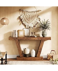 gaomon 63" Long Console Table, Wooden Sofa Narrow Entryway Table for Hallway, Behind The Couch, Accent Table for Living Room