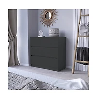 flynama Three Drawer Dresser Modern Wengue Finish Compact Storage Organizer 4.1 inch H 12 inch W for Home Bedroom