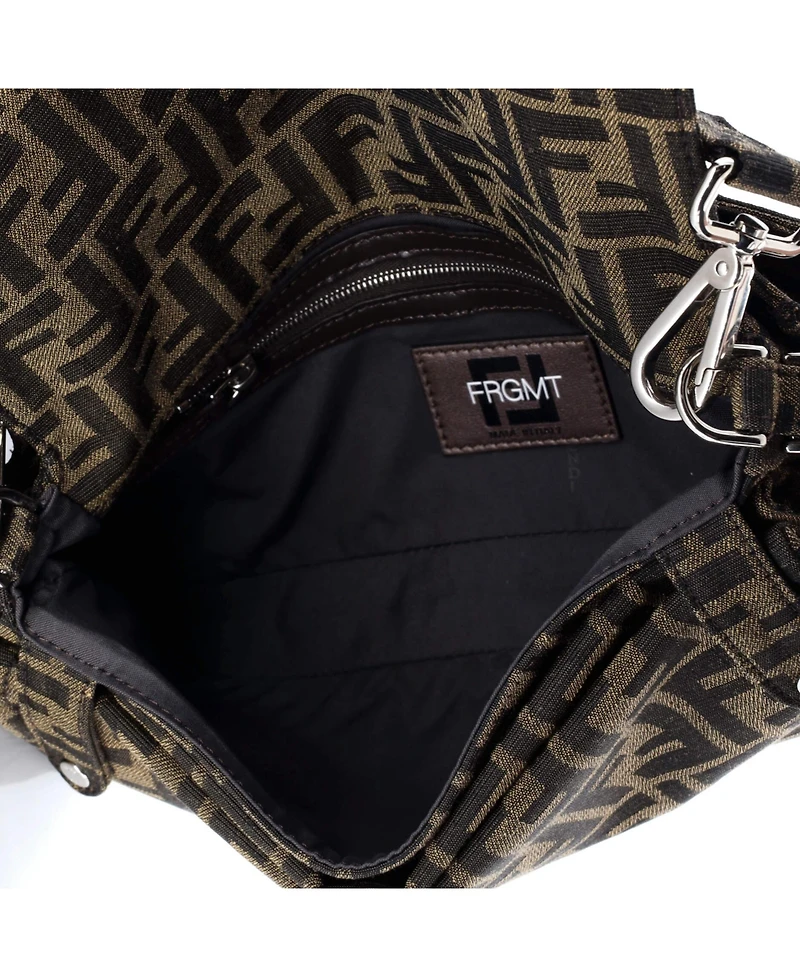 Pre-Owned Fendi x Frgmt Foldable Baguette Bag Zucca Canvas