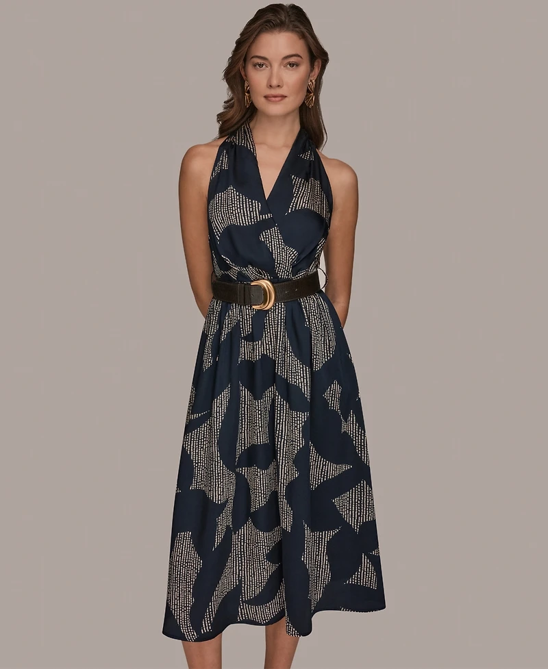 Donna Karan New York Women's Halter Neck A-Line Dress
