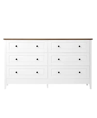 flynama 6 Drawer Classic Dresser Organizer Cabinet for Nursery Home Furniture with Spacious Drawers Easy Assembly Durable