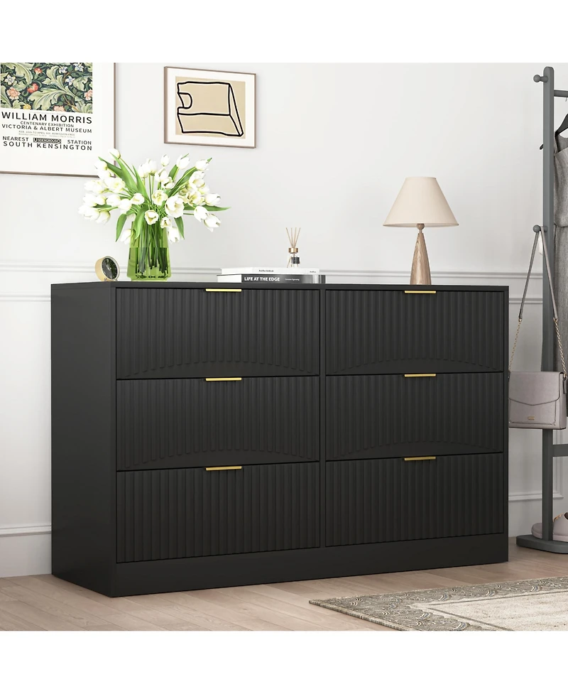 flynama 5 Drawer Elegant Dresser Organizer Cabinet for Nursery Home Furniture With Spacious Drawers Easy Assembly Durable