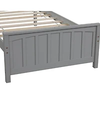 flynama Wood Platform Bed with Headboard Footboard 10 Reinforced Slats No Box Spring Needed