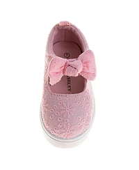 Laura Ashley Big Girls Mj Style Sneakers Mary Jane Casual Wear Easy On/Off Stylish Comfort Fit (Toddler )