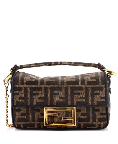 Pre-Owned Fendi Mini Baguette Nm Bag Zucca Canvas