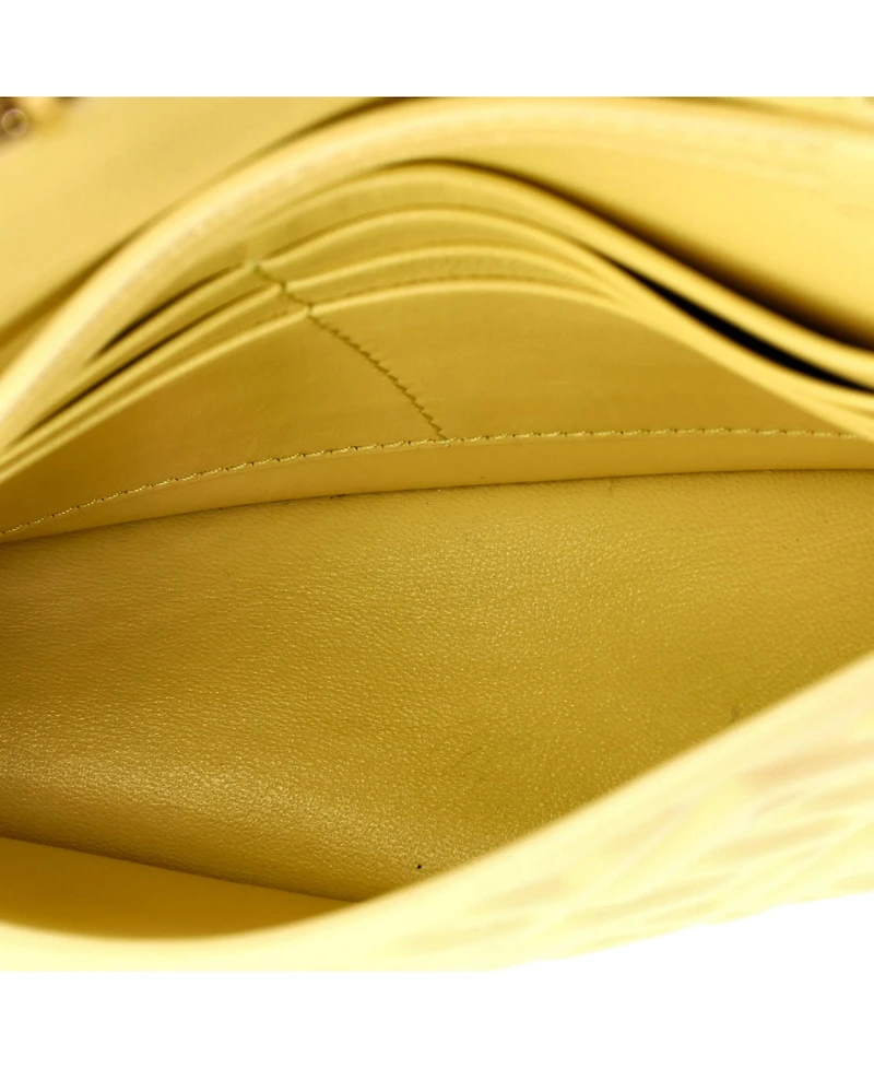 Pre-Owned Fendi Baguette Wallet on Chain Zucca Embossed Leather