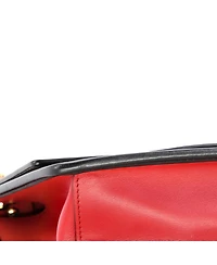 Pre-Owned Fendi Medium Kan I F Shoulder Bag Leather with Zucca Embossed Detail