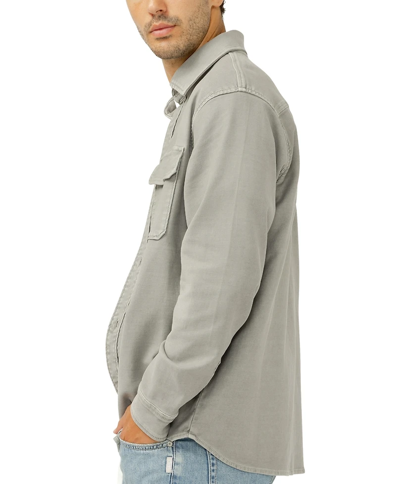 Silver Jeans Co. Men's Knit Flex Button-Up Shirt