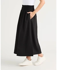 Ellen Tracy Women's Smocked Waist Flare Skirt