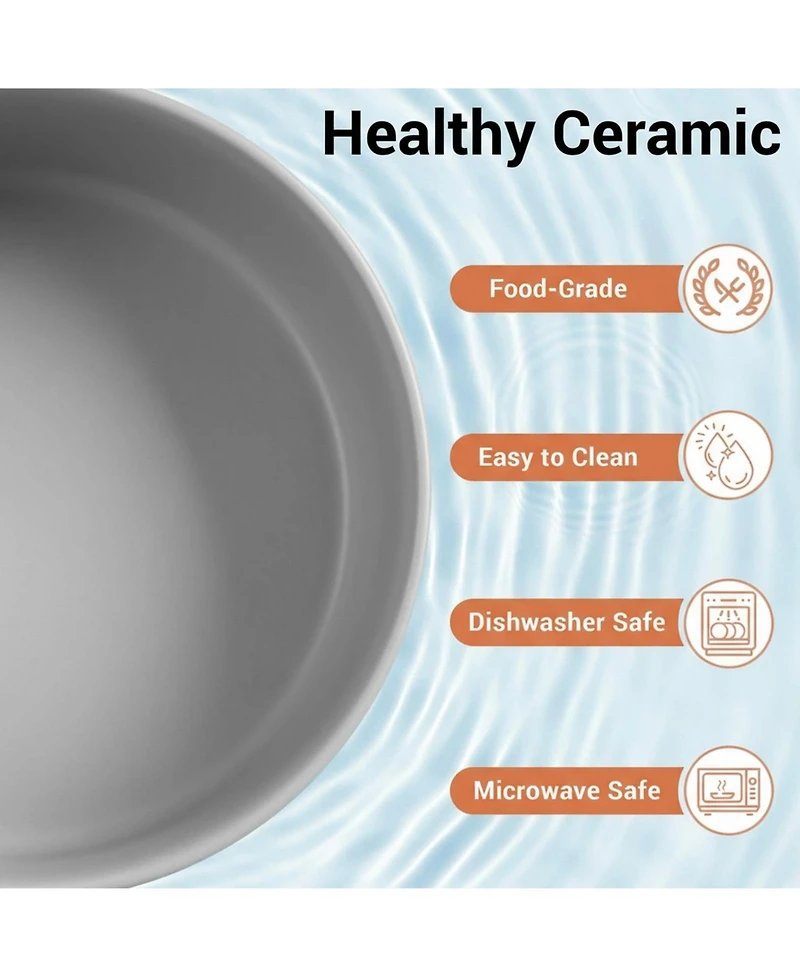 Aronkl Elevated Dog Ceramic Bowl Set 2 Pack with Anti-slip Non-tip Metal Stand for Dogs Food Water Feeding