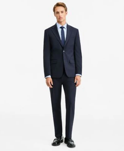 Calvin Klein Mens Slim Fit Wool Blend Plaid Suit Separates