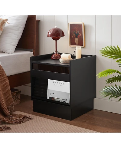 Flynama Durable Versatile Nightstand with Drawers Modern Bedroom Furniture Bedside End Table