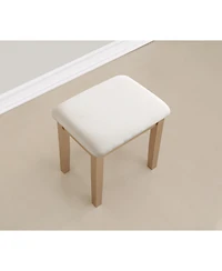 Flynama Chic Standard Vanity Table with Basic Standard Mirror Classic and Cushioned Stool